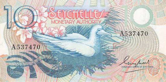 Seychellen p.23 10 Rupees 1979